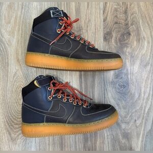 Nike Air Force 1 Mid High Youth 653998-200 Baroque Brown Leather Size 6.5 Y LNC